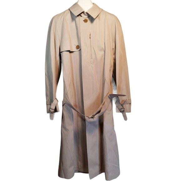 NWT VTG Harbor Master Avenger Trench Coat Single Breasted Cement Blue Khaki 40L - Picture 1 of 9